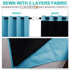 NICETOWN 100% Blackout Curtains 84 inches Long, Pair of Energy Smart & Noise Blocking Out Drapes for Baby Room, Thermal Insulated Guest Room Lined Window Dressing(Teal Blue, 42 inches Wide)