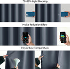 MIULEE Stone Blue Back Tab Blackout Curtains 52x120 Inch Long 2 Panels Set