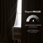 MIULEE Taupe Velvet Curtains 52x108 inches Luxury Blackout Curtains