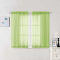 Chyhomenyc Lime Sheer Curtains 45 Inch Long 2 Panels, Light Filtering Short Soft Airy Short Cafe Curtains, Modern Rod Pocket for Dinning Living Room Bedroom, 42Wx45L Inches