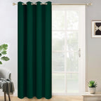 Yakamok Dark Green Room Darkening Curtains 84 inch Sliding Door Drapes