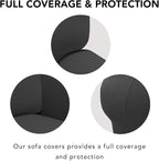 PureFit Super Stretch Sofa Slipcover – Spandex Non Slip Soft Couch Sofa Cover, Washable Furniture Protector with Non Skid Foam and Elastic Bottom for Kids, Pets （Oversized Sofa, Dark Gray）