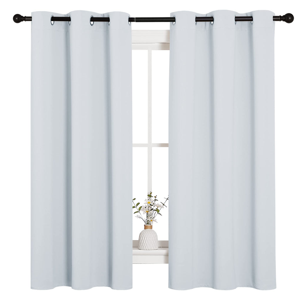 NICETOWN Grey Blackout Curtains for Bedroom 42" Wide x 63" Long 2 Panels