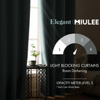 MIULEE Aqua Blackout Bedroom Curtains Drapes 72 Inch Long 52"x72"