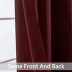 Yakamok Room Darkening Curtains 52x63 inch Length Burgundy Red-Living Room