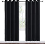 NICETOWN Blackout Curtain Panels 78 inches - Light Reducing Thermal Insulated Solid Grommet Blackout Curtains/Panels/Drapes for Living Room (Set of 2, 55 inches by 78 Inch, Black)