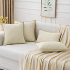 MIULEE Decorative Couch Throw Pillow Covers 20x20 Inch Cream White 2 Pack