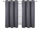 LEMOMO Blackout Curtains 40 x 63 inch/Grey Curtains Set of 2 Panels/Thermal Insulated Room Darkening Bedroom Curtains