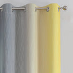 Yellow and Grey Ombre Blackout Curtains for Living Room 42Wx84L Inch Length