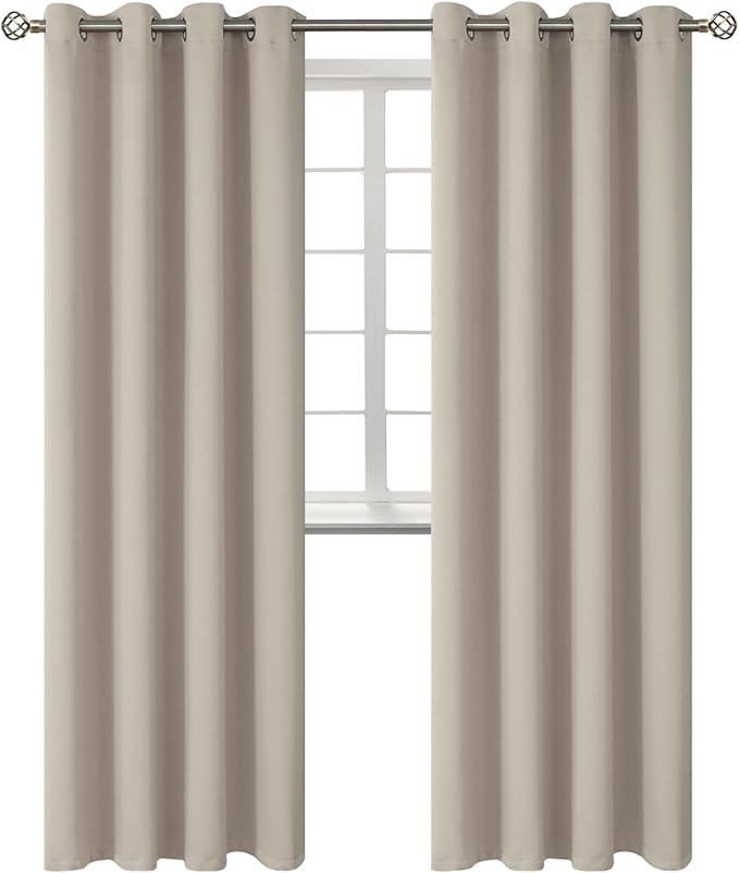 BGment Camel Room Darkening Curtains 95 Inch for Living Room - 2 Panels
