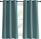 NICETOWN Modern Blackout Curtains Noise Reducing, Greyish Blue, 2 Panels, W34 x L60 -Inch, Thermal Insulated and Privacy Room Darkening Drape Panels for Boy's Guest Room Door Small Short Window