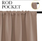 NICETOWN Kitchen Window Blackout Curtains - Window Treatment Thermal Insulated Rod Pocket Blackout Draperies/Drapes for Bedroom/Kitchen (Tan=Cappuccino, Set of 2, 42 inches Wide by 48 inches Long)