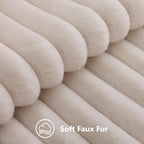 decorUhome Fall Faux Fur Throw Pillow Covers 22x22 Set of 2 Beige