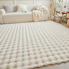Creamy White Rabbit Plush Rug 8'x10', Fluffy Faux Fur Shaggy Area Rug for Nursery, Kids Room Decor, Soft Fuzzy Carpet for Living Room, Bedroom, Teen Girls Room