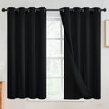 SimpleHome Black 100% Blackout Curtains Room Darkening Living Room 54 Inch
