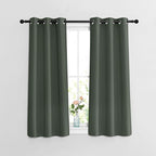 NICETOWN Bedroom Blackout Curtains & Drapes - Window Treatment Thermal Insulated Solid Grommet Voice Reducing for Kitchen/Nursery, Dark Mallard, 2 Panels, W37 x L54