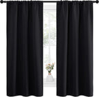 NICETOWN Black Out Curtain Panels for Kitchen - Energy Smart Decoration Thermal Insulating Blackout Drapes/Draperies for Small Window (2 Panels, 34 inches Wide by 63 inches Long)