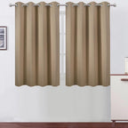 LEMOMO Natural Thermal Blackout Curtains/52 x 45 Inch/Set of 2 Panels Room Darkening Curtains