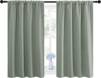 NICETOWN Window Curtains Blackout Drapes - Thermal Insulated Solid Rod Pocket Blackout Curtains/Draperies for Living Room (Sage Green, One Pair, 42 by 45-Inch)