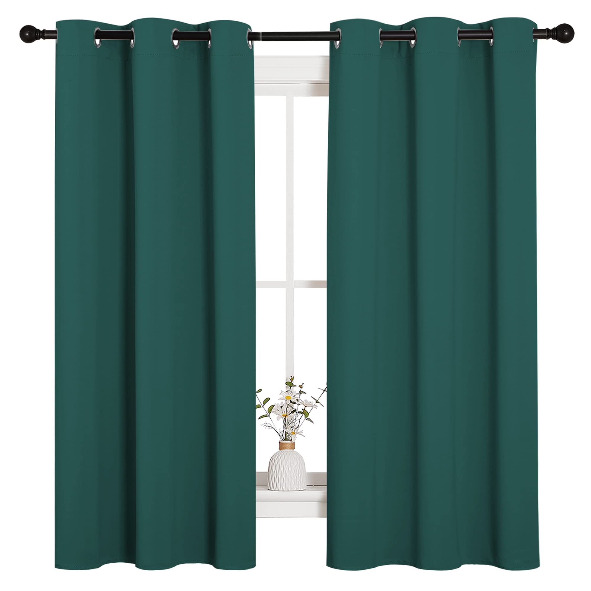 NICETOWN Grey Blackout Curtains for Bedroom 42" Wide x 63" Long 2 Panels