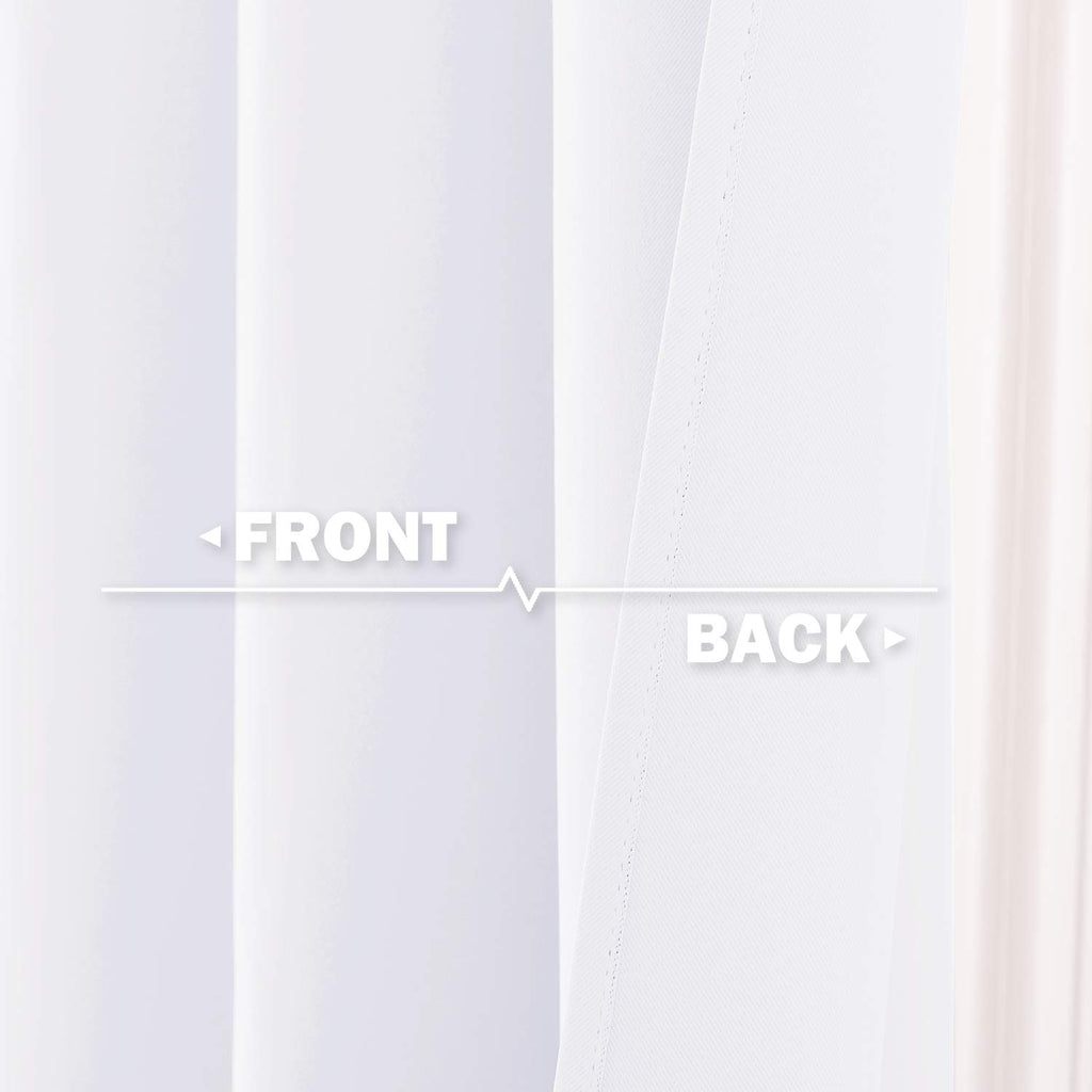 NICETOWN Small Window Curtain Panels Pure White for Home Decor, 42 W x 36 L