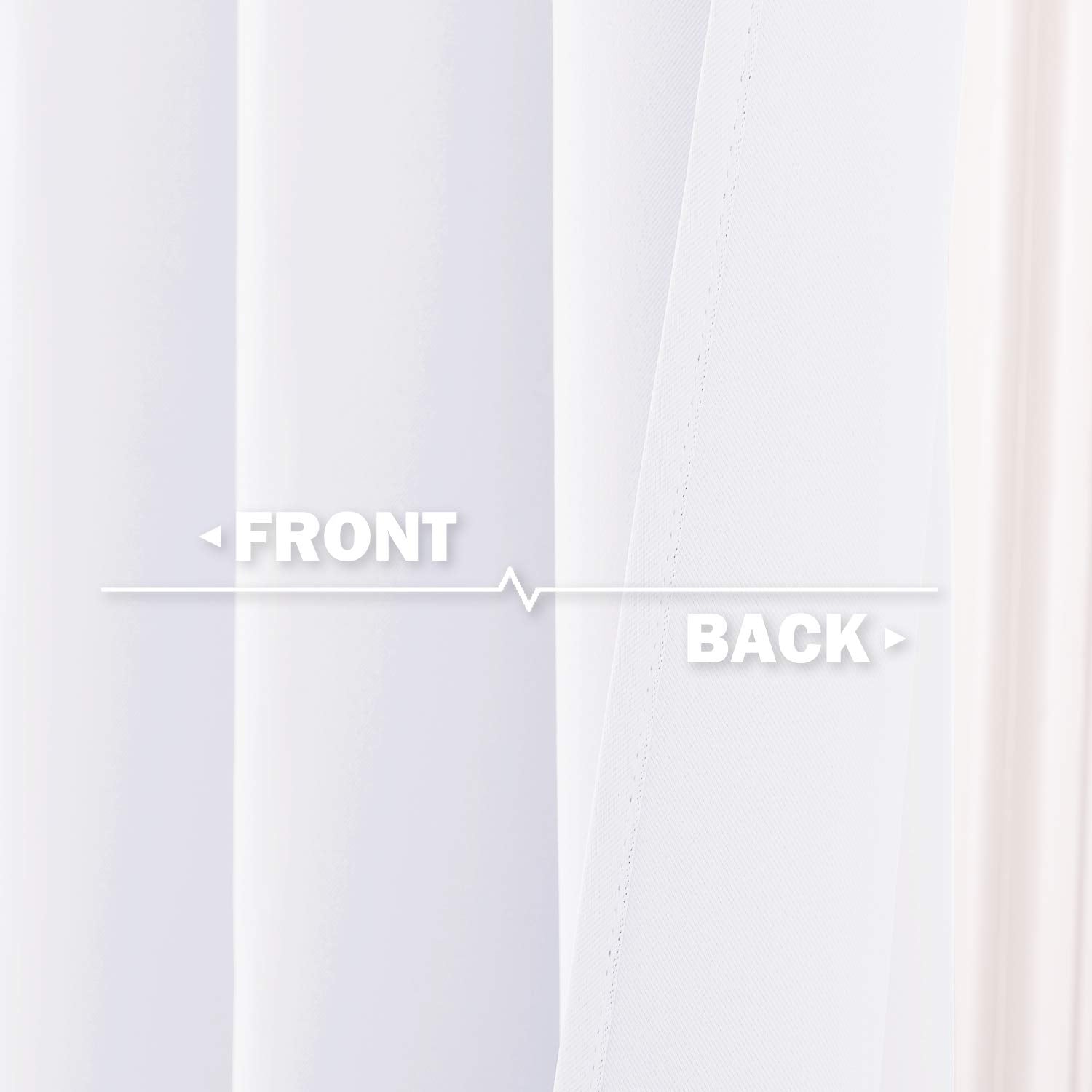 NICETOWN Small Window Curtain Panels Pure White for Home Decor, 42 W x 36 L