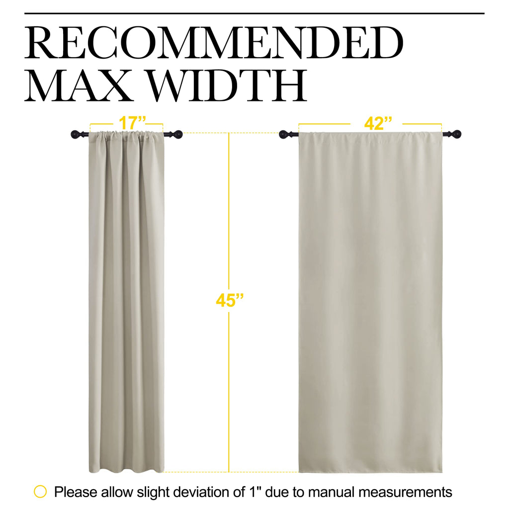 NICETOWN Blackout Curtains for Living Curtains, Room Darkening Window Curtain Panels, Easy-Care Solid Thermal Insulated Draperies/Drapes for Daughter Room (Natural, 2 Panels, 42 by 45)