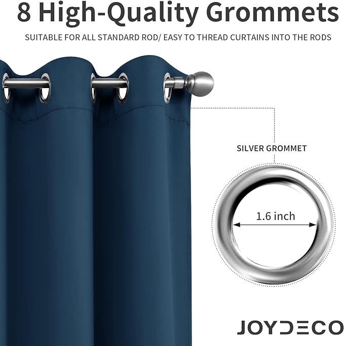 Joydeco Blackout Curtains 84 Inch Length 2 Panels Set, Thermal Insulated Long Drapes 2 Burg, Room Darkening Grommet Curtains for Living Room Bedroom Window