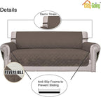Easy-Going Reversible Couch Cover, Oversized Chair, Taupe/Ivory