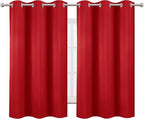 LEMOMO Blackout Curtains 38 x 54 inch/Bright Red Curtains Set of 2 Panels/Thermal Insulated Room Darkening Bedroom Curtains