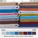 Yakamok Room Darkening Curtains 62x72 inch Length Light Beige-Living Room