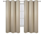 LEMOMO Blackout Curtains 40 x 63 inch/Beige Curtains Set of 2 Panels/Thermal Insulated Room Darkening Bedroom Curtains