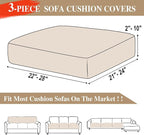 Couch Cushion Covers Seat Cushion Cover Stretch Couch Cover Separate Sectional Sofa Slipcovers Furniture Protector(3 Pieces for Seat or Sofa Backrest, Natural)