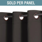 H.VERSAILTEX Brown Blackout Curtains for Living Room 90 Inches Length, Blackout Curtains for Bedroom Curtains & Drapes Thermal Insulated Drapes - Chocolate Brown, 1 Panel, 52" W x 90" L