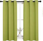 NICETOWN Blackout Curtain Panels for Loft, Thermal Insulated Window Decoration Blackout Draperies/Drapes (1 Pair, 34 x 45 inches in Fresh Green)