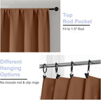Simplebrand Ava Sun Baked Blackout Curtains for Bedroom 63 Inch Length 2 Panels, Solid Thermal Insulated Energy Saving Rod Pocket Window Treatment Curtains Blackout Drapes, W40 x L63 Inch, Sun Baked