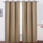 LEMOMO Natural Thermal Blackout Curtains/38 x 84 Inch/Set of 2 Panels Room Darkening Curtains for Bedroom