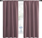 NICETOWN Blackout Curtains for Living Room, Darkening Window Curtain Panels, Easy-Care Solid Thermal Insulated Draperies/Drapes for Daughter Room (Dry Rose, 2 Panels, 42 by 63)