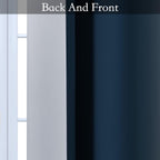 SimpleHome Ombre Navy Blue to Grey White Curtains for Living Room 70Wx84L