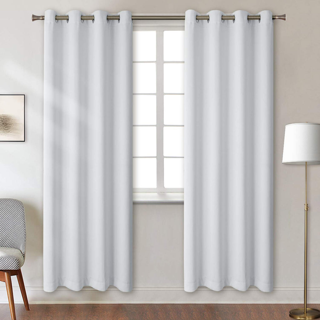 BGment Room Darkening Curtains for Bedroom - Grommet Thermal Insulated Window Treatments Light Blocking Curtains for Living Room, Each 46 x 84 Inch, Greyish White