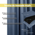 NICETOWN Cold Reducing Curtains, 100% Sun Blocking Curtains, Sound Proof Drapes with Black Backing, Full Light Blocking Panels for Patio Sliding Door (Stone Blue, 1 Pair, 55 inches x 102 inches)