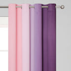 Pink and Purple Ombre Blackout Curtains for Girls Bedroom 72 Inches Long