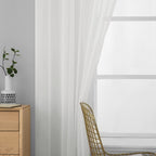 MIULEE 2 Panels Sheer Curtains for Living Room 54 X 102 Inches Ivory