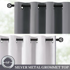 Yakamok 100% Blackout Curtains W100xL84 inch Black Sliding Door Drapes