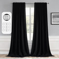 MIULEE Black Back Tab Blackout Curtains 52x94 Inch Long 2 Panels Set