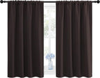 NICETOWN Blackout Curtain Panels 45 inches Long - Noise Reducing Thermal Insulated Solid Rod Pocket Window Drapes/Draperies for Kids Room (Toffee Brown, 1 Pair, 42 inches by 45 Inch)