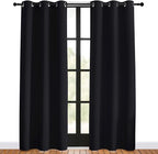 NICETOWN Blackout Draperies Window Curtain Panels, Set of 2, 42 inches by 80 inches, Black, Thermal Insulated Solid Grommet Blackout Curtains/Drapes for Cafe