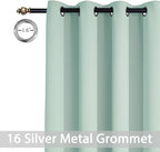 Yakamok Extra Wide Blackout Curtain for Sliding Glass Door, Grommet Thermal Insulated Room Divider Curtain 100W x 84L inch, Room Darkening Patio Curtain,8.3ft Wide x 7ft Tall, 1 Panel,Aqua