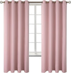 BGment Room Darkening Curtains 72 Inches Long - Grommet Thermal Insulated Drapes Window Treatment Curtains for Bedroom, 2 Panels, 52 x 72 Inch, Baby Pink
