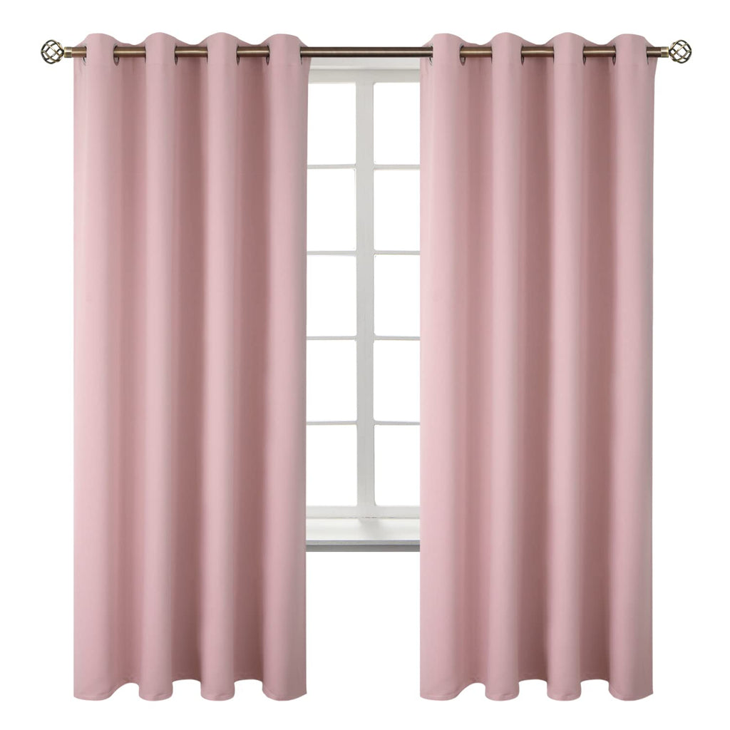 BGment Pink Room Darkening Curtains 72 Inch for Bedroom - 2 Panels